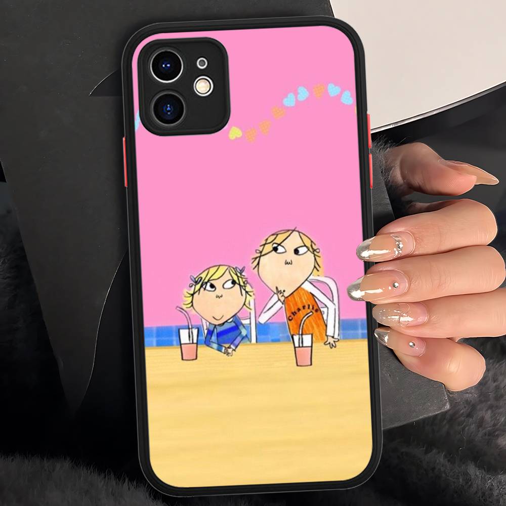 Charlie And Lola Anime For Silicone Matte Phone Case For IPhone 16 Pro Max 15 14 13 12 11 X XS MAX