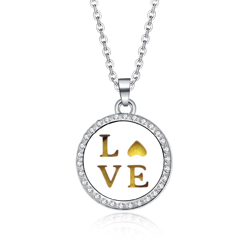 In-Stock Aromatherapy Hollow Diamond Pendant Necklace