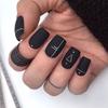 24 Piezas Triangulares para Uñas en Blanco y Negro con Efecto Mate Cuadrado Mediano y Decoración de Moda para Entusiastas del Arte de Uñas