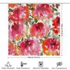 Watercolor Floral Shower Curtain Pink Red Orange White Leaves Design for Bathroom Decor Modern Home Decoration 69x72 inches (175