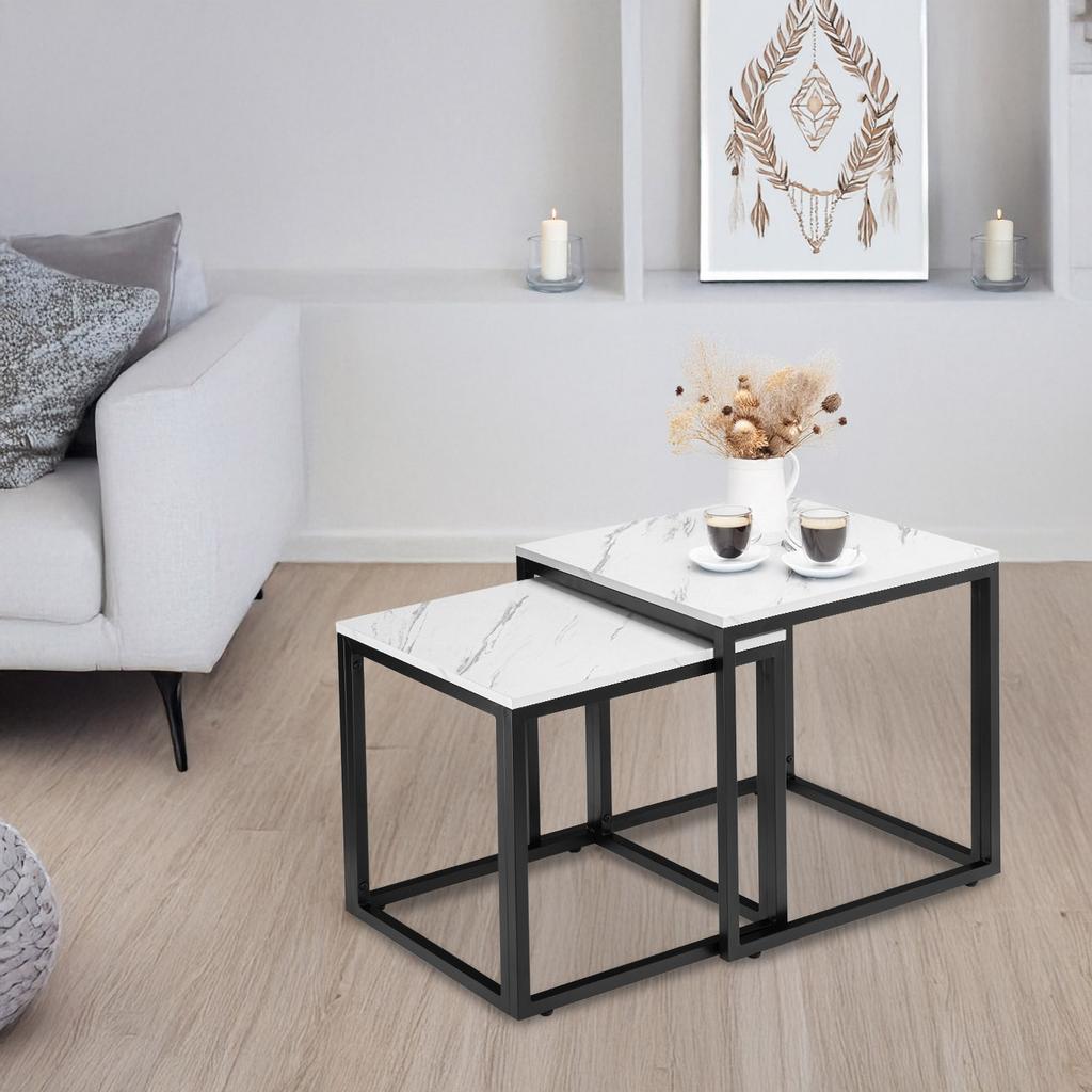 Praven White Marble Coffee Tables