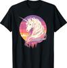 Majestischer Sonnenuntergang Einhorn Kunst Mystische Kreatur Fantasy T-Shirt