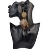 Stylish Dangle Earrings Bohemian Jewelry Daily Wear Accessory Tassels Earrings Feather Texture for Fashion Outfits