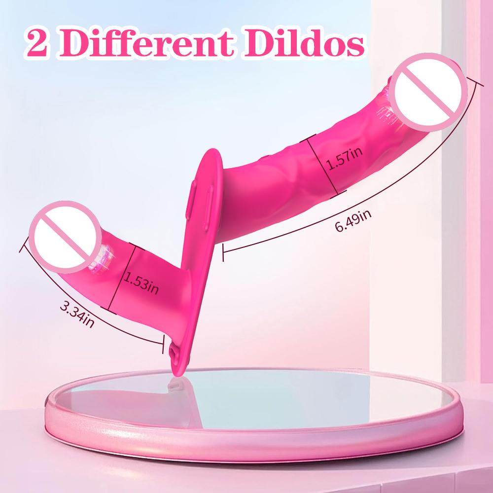 Wearable Double Vibrators Strap On Dildo Panties for Lesbian G Spot Massager Couples Adult Sex Toys