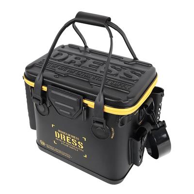 Dress Mini Fishing Bucket 17L Waterproof Tackle Bag Black Orange EVA Rod Holder Mesh Pocket Multi-functional Storage Container