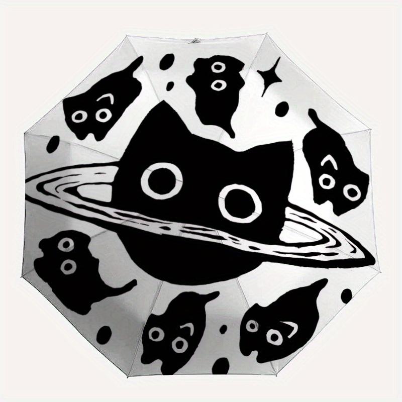

1pc Space CatAutomatic Folding Umbrella, Portable & Foldable Design with 8 Ribs, Casual Outdoor Accessory yy250804177