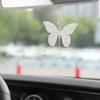Crystal Butterfly Lucky Hanging Car Interior Pendant Rear View Mirror Charms for Women Ornamental Accessory for Vehicle Interior