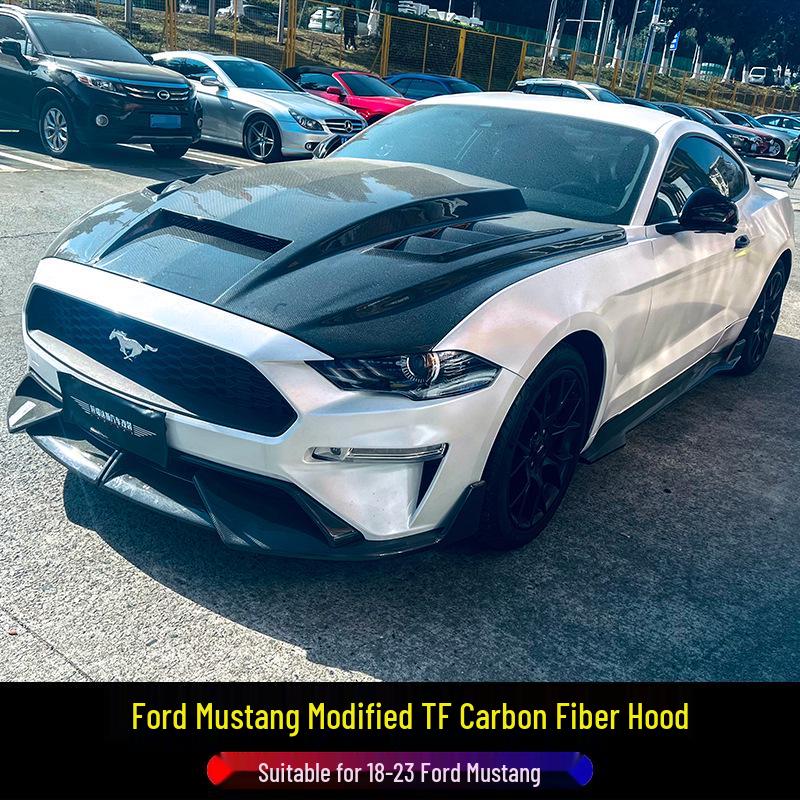 18-23 Ford Mustang TF Carbon Fiber Ventilated Hood for Engine Cooling