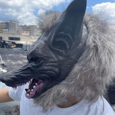Funny Latex Halloween Werewolf Gloves Artificial Hair Rubber Hair Mask Vivid Wolf Head Party
