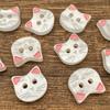 12mm Cute Pink Cartoon Cat Buttons for Cardigans, Handmade Accessories, Decorative Buttons