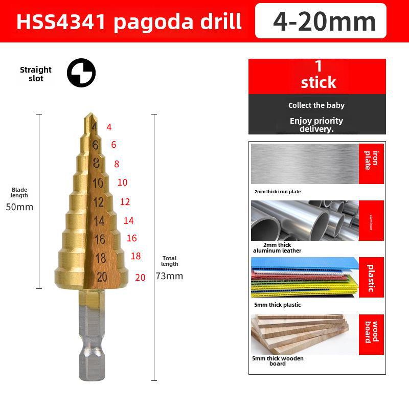 Universal Spiral Tower Reamer Stainless Steel Drill Bit - Ideal for Iron, Aluminum, & Metal Hole Opening.