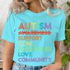 Autism Acceptance and The Neurodiversity Graphic Print Tshirt Short Sleeve ONeck Casual Top for Summer Spring Womens Clothing