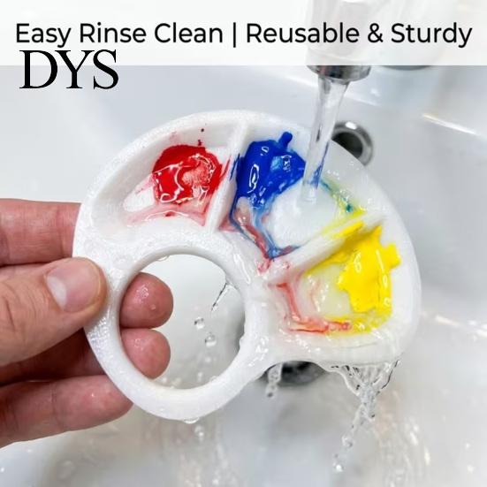 Easy Clean Palette for Oil Painting 3D Printed Thumb Palette, Single Well Paint Plastic Organizer Travel Watercolor Acrylic, Portable Compact