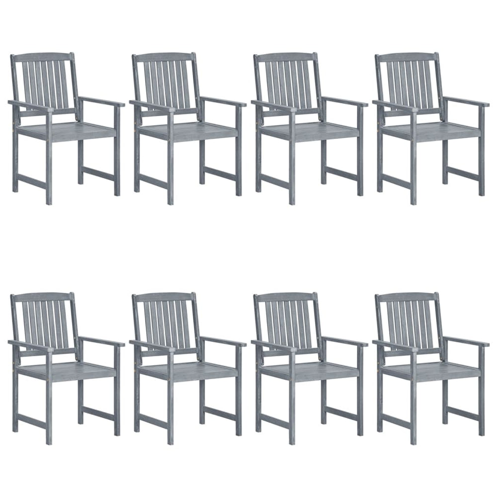 Chaises de jardin lot de 8 Bois massif d'acacia