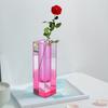 Cuboid Vase Light Luxury European Style Faux Crystal Matte/Smooth Container Ornament Romantic