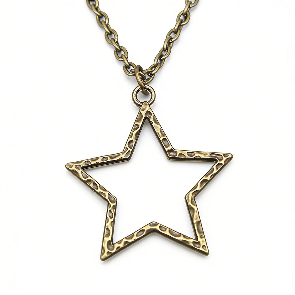Pentagram keltisk knut hänge stjärna Halsband måne sol Smycken Amulett hantverk 45 cm eller 70 cm lång kedja