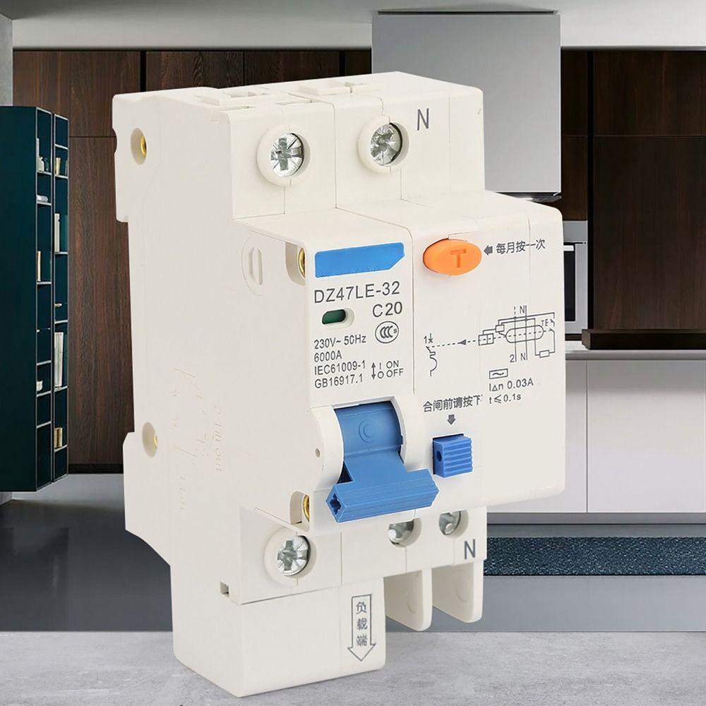RCCB DZ47LE-32 Circuit Breaker 16A/20A/32A 230V Leakage Circuit Breaker 1P+N Earth Leakage Circuit Breaker Power Management