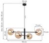 Vicenza Black And Gold Hanging Lamp 4-Flat Honey Lamp E14