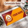 Personalized Crystal Velvet Carpet Galatasaray FC Pattern Non Slip Floor Rug