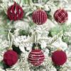 12pcs Hand-Painted Velvet Spheres Pendant Flocking Christmas Ball Ornaments  Home Decor