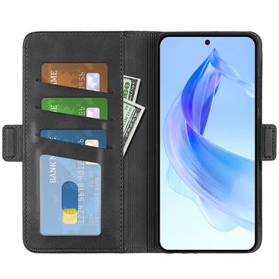 Calf Texture Stand Cover for Honor 90 Lite 5G/X50i 5G PU Leather Wallet Shockproof Phone Case