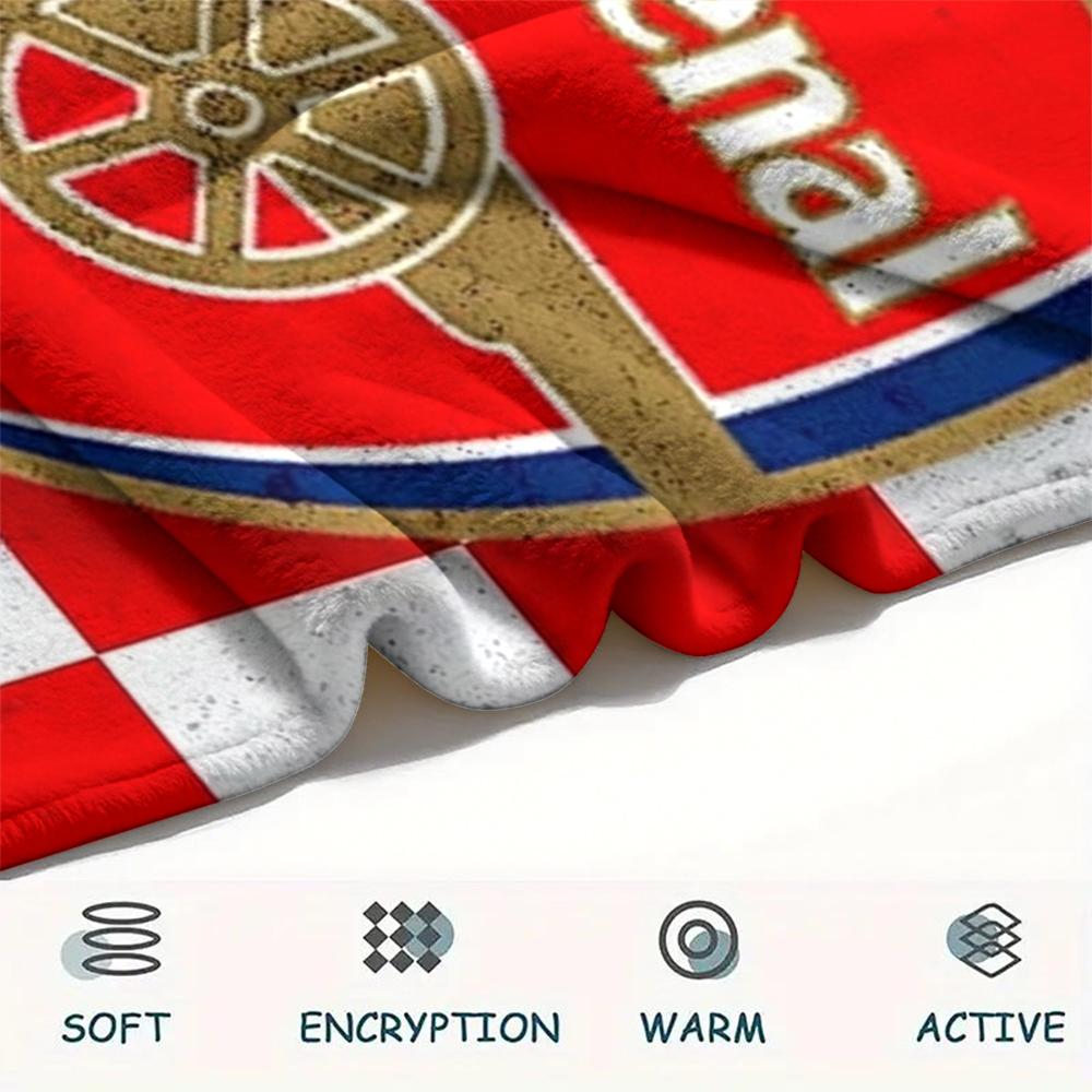1PC Custom Name Arsenal Patterned Flannel Blanket Suitable For All Seasons for Home Decor Warmth and Comfort Gifts Holiday Present