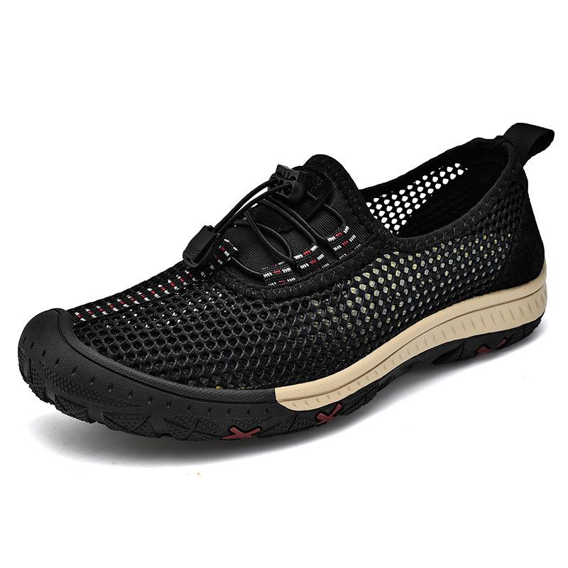 Men's Summer Mesh Non-Slip Outdoor Sports Shoes - Breathable, Wear-Resistant, Large Size Hiking & Travel Sneakers.