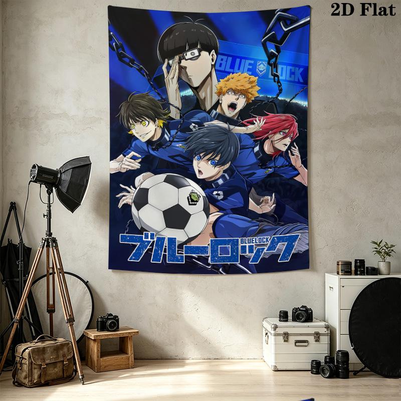 Blue Lock Wall Tapestry Aesthetic Wall Hanging Printed Fabric Blanket Decorative Tapestries For Bedroom Living Room Home Decor