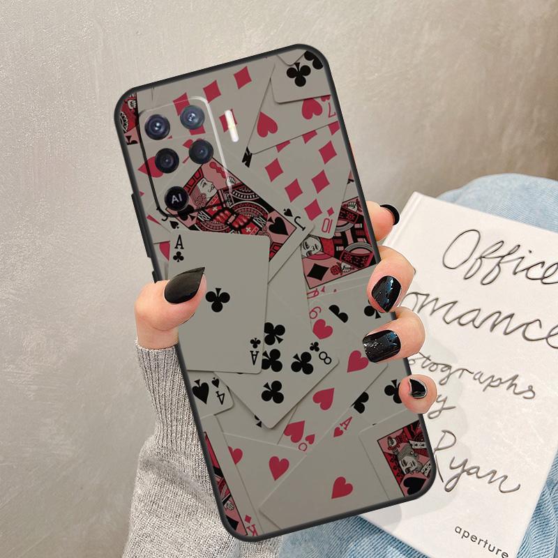 

POKER PLAYING CARDS Case For Oppo A54 A74 A94 A17 A57 A77 A76 A16 A96 A18 A60 A80 A40 A38 A58 A78 A98 A15 A5 Pro OPPO A5 Pro 5G