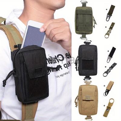 1000D Nylon Pouch with 2 Buckles Tactical Waist Fanny Pack For Outdoor Sports Hiking Backpack Phone Pocket Bag