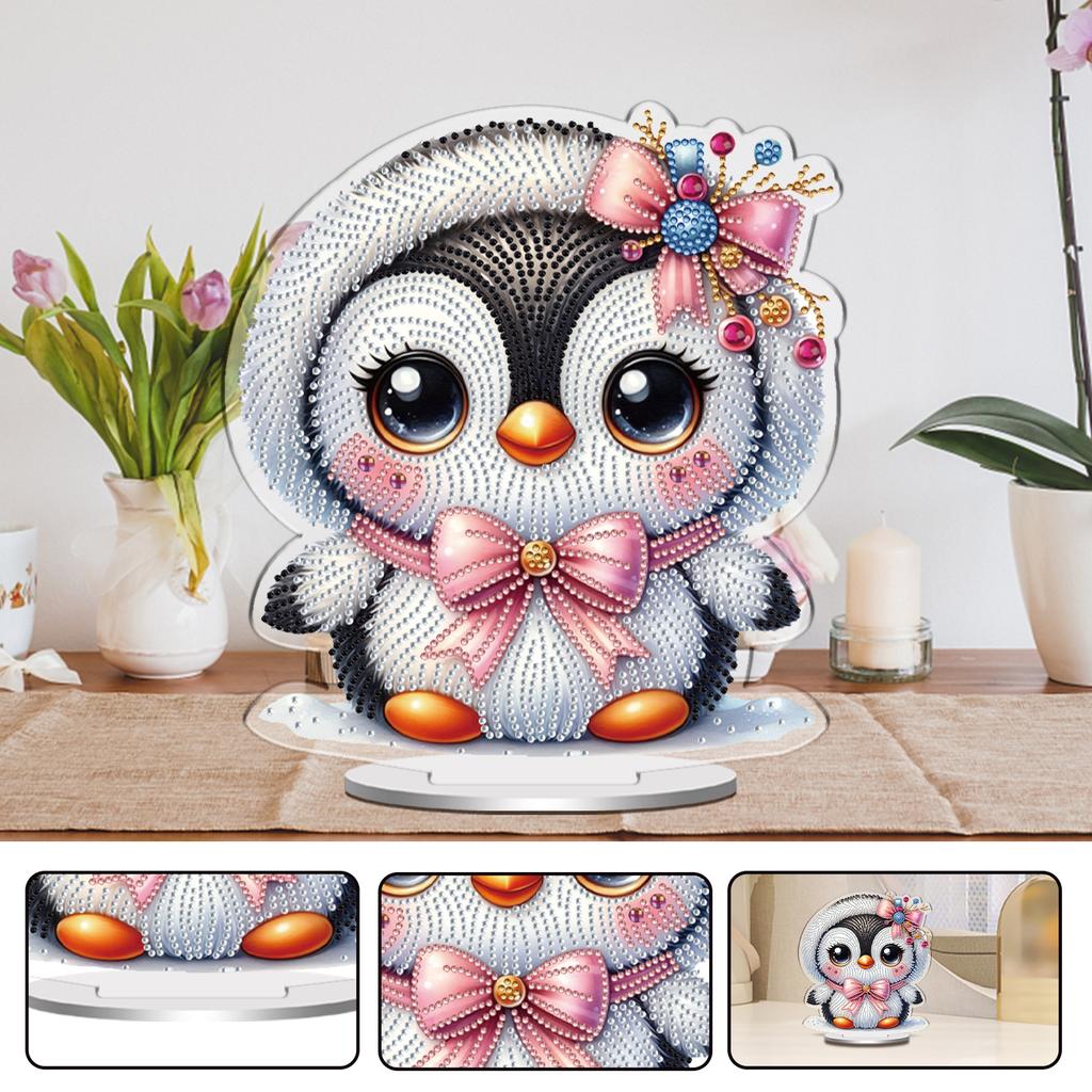 2D/Flat DIY Diamond Painting Tabletop Ornaments Kit Double Sided Print Single Side Drill for Living Room Home Office Decoration