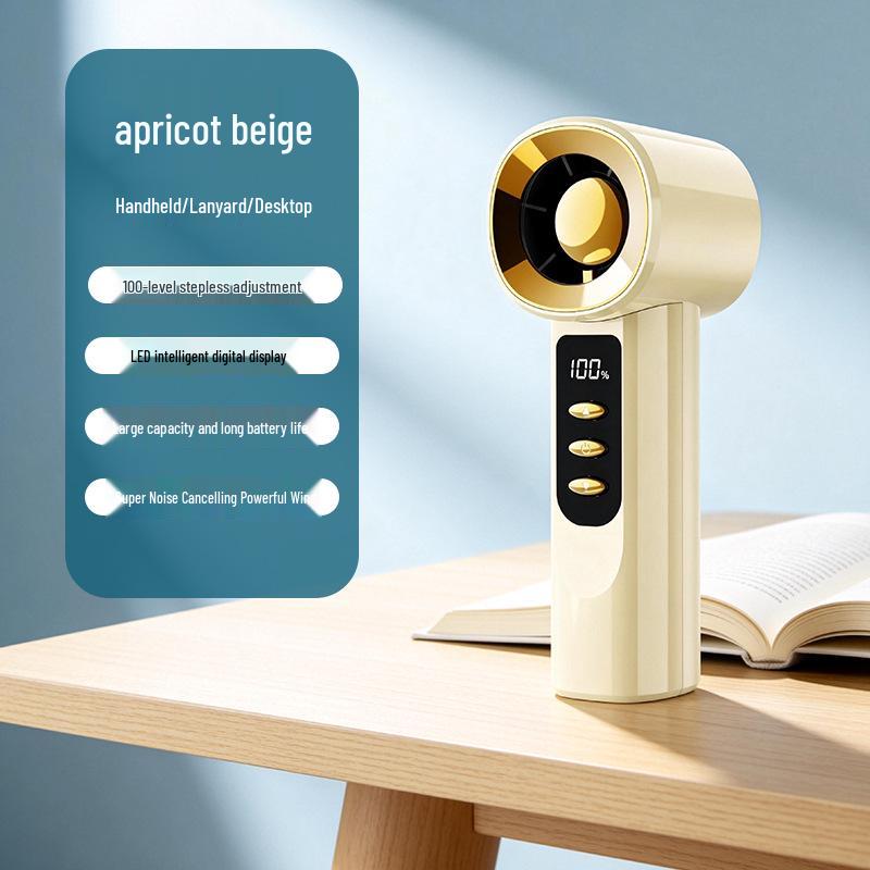 

2026 High-Speed USB Rechargeable Handheld Portable Fan with Digital Display 123*53*44