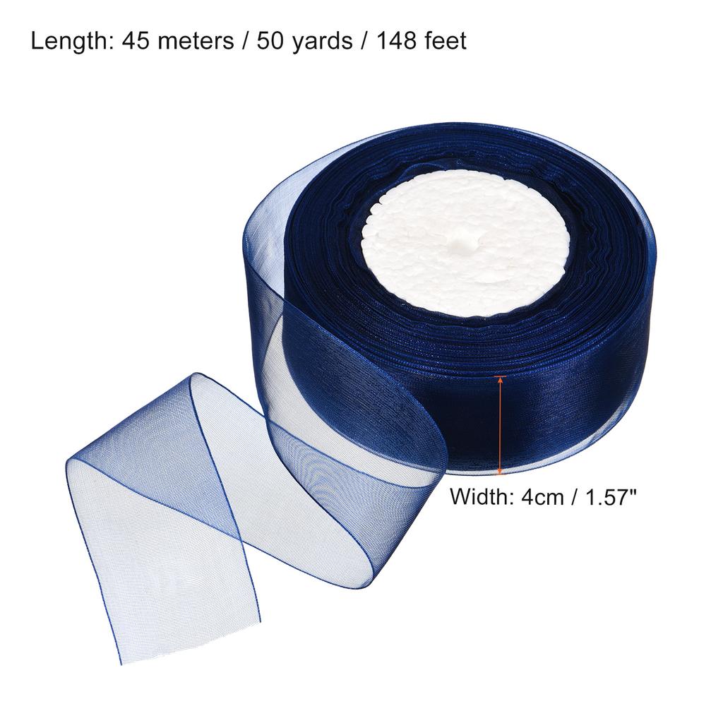 Sheer Organza Ribbon Chiffon Decoration Fabric for Gift Wrapping Crafts Wedding Bouquet 1-37/64 Inch 50 Yard 1 Roll