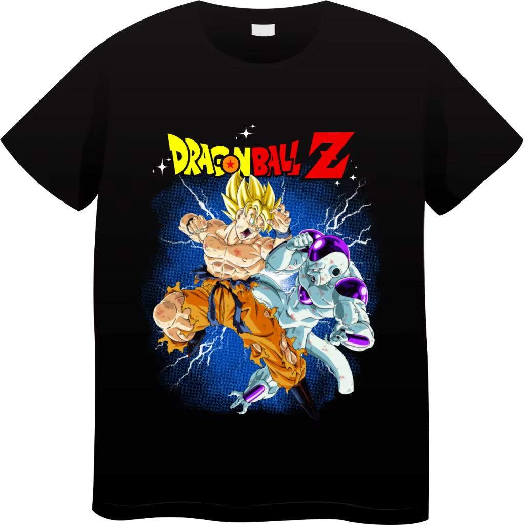 2026 New Dragon Ball Japanese Anime Mens and Womens Summer Tshirt Harajuku Retro Shortsleeved Loose and Casual Style