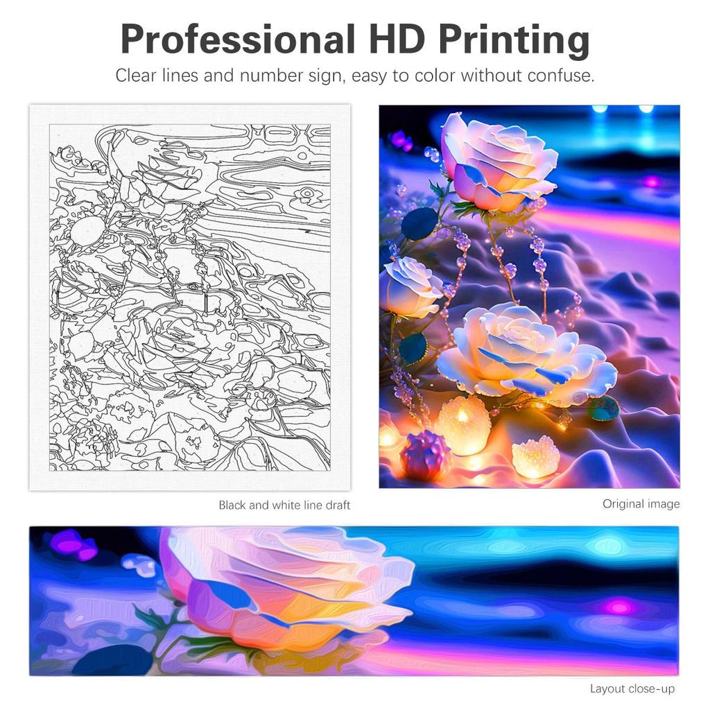 RUOPOTY Frame Diy Painting By Number For Adults Kits Colorful Flowers Acrylic Easy Painting With Numbers Handicraft For Home Decor