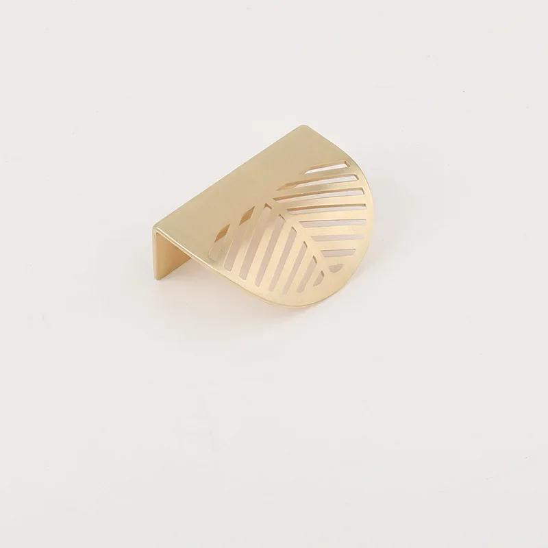 Leaf-shaped Modern Furniture Drawer Brass Handles Furniture Wardrobe Drawer Knob Brass Door Handles