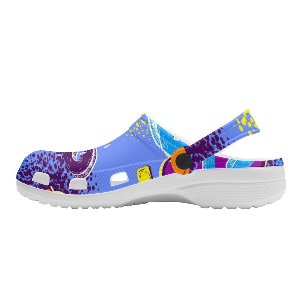Breathable EVA Clogs Unisex Color Printed Lightweight Slip On Garden Shoes Beach Pool Bathroom Home Summer Wear Travel Shoes