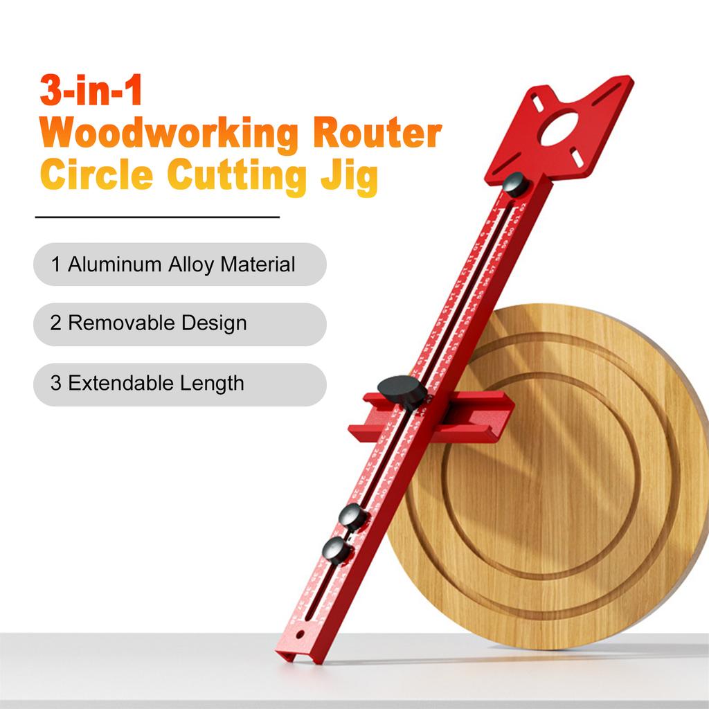 Router Milling Groove Bracket, Aluminum Alloy Router Circle Cutting Jig, Multifunctional Router Guide, Adjustable