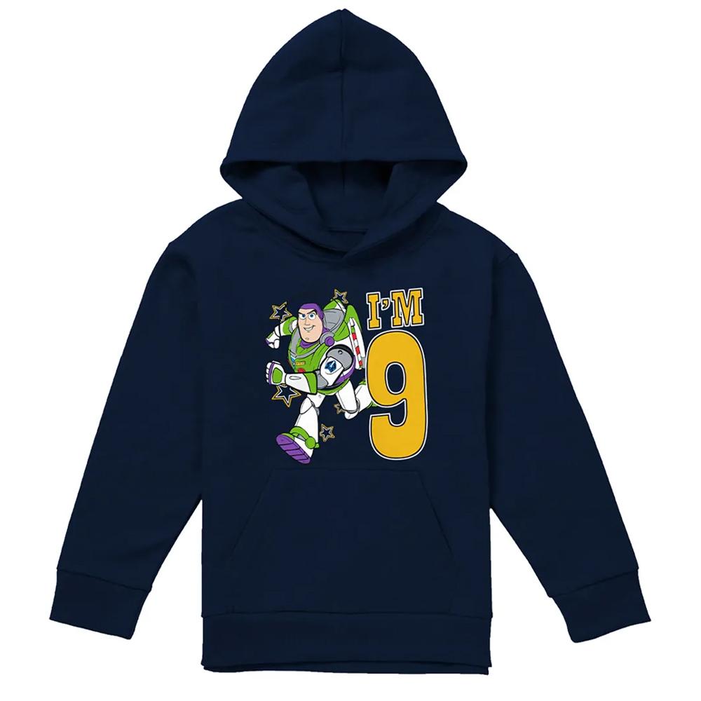 Toy Story Childrens/Kids I'm 9 Buzz Lightyear Birthday Pullover Hoodie