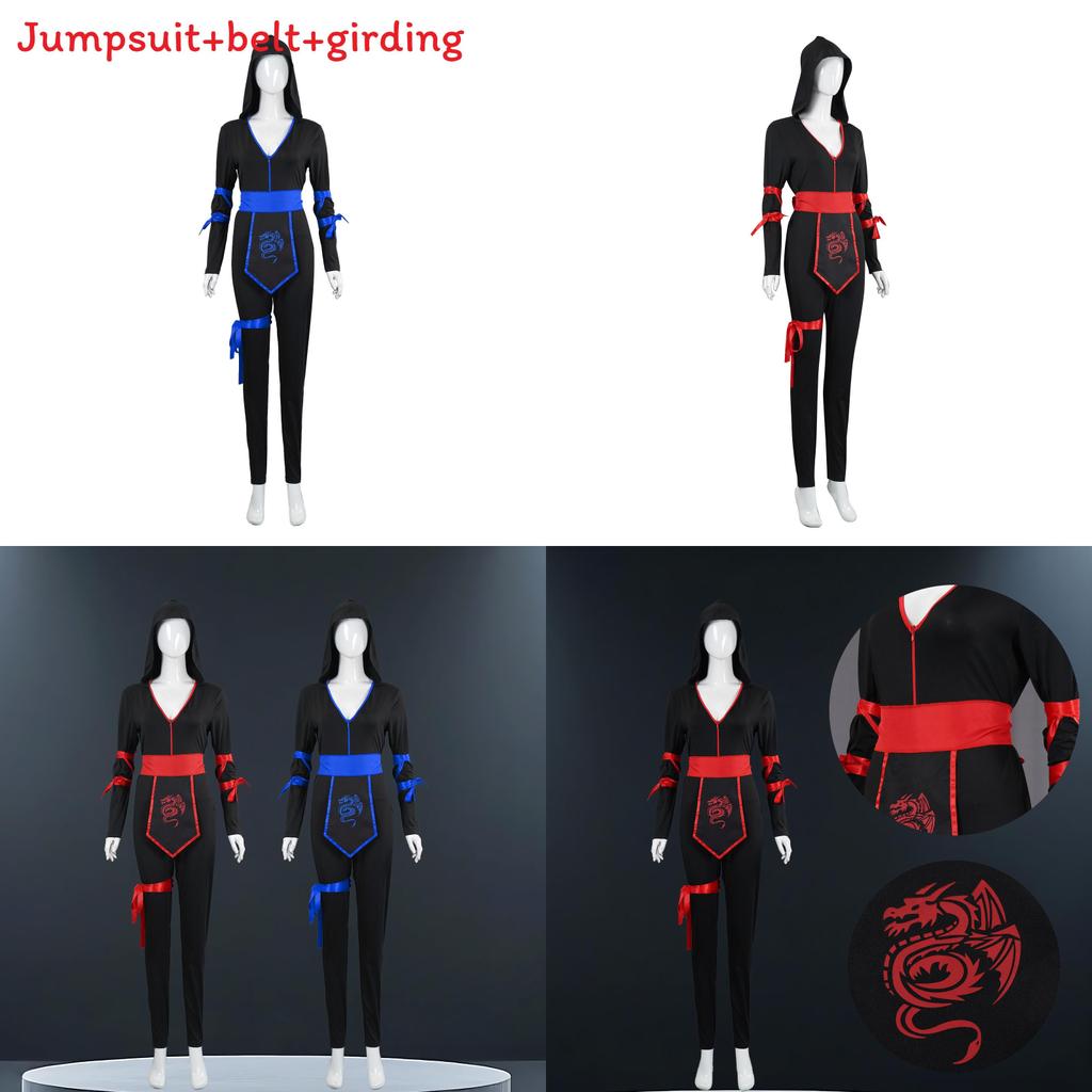 Disfraz de Cosplay de Ninja Femenino Adulto para Halloween con Mezcla de Poliéster para Actuación en Escenario