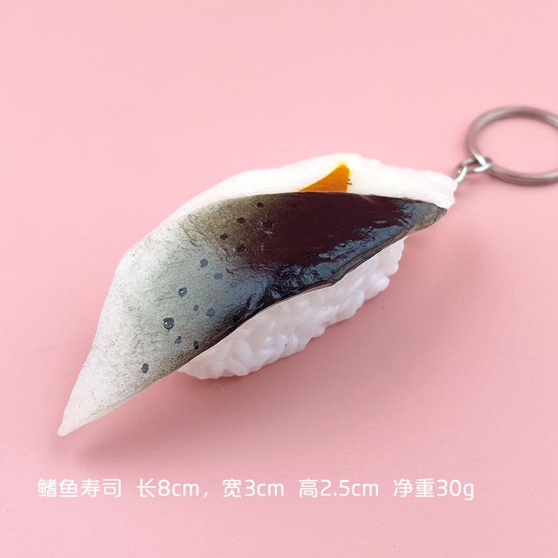 Simulation Fake Sushi Model Keychain Fun Japanese Keychain Rice Ball Salmon Model Sushi Keychain Pendant Food Mold Decoration