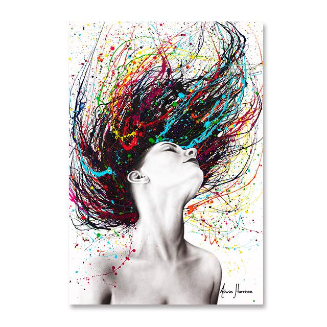 Abstrakte bunte Haare Frau Leinwand Sexy Mädchen Malerei Poster Drucke Mode Wand Kunst Bilder moderne Home Wohnzimmer Dekor 21cm×30cm NoFrame