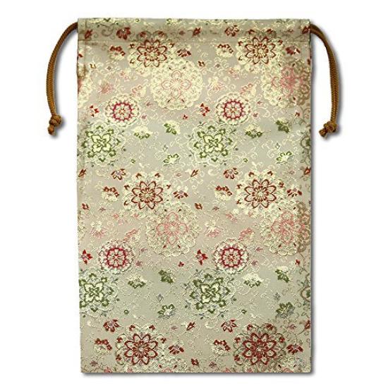 

Flower pattern arabesque special gold brocade drawstring bag drawstring bag for storing Buddhist accessories such as goshuin sutra prayer dressing золотий