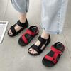Versatile Sports Sandals Women's Outerwear 2025 Summer Casual Flat Sole Anti-slip Velcro Beach Shoes Girl