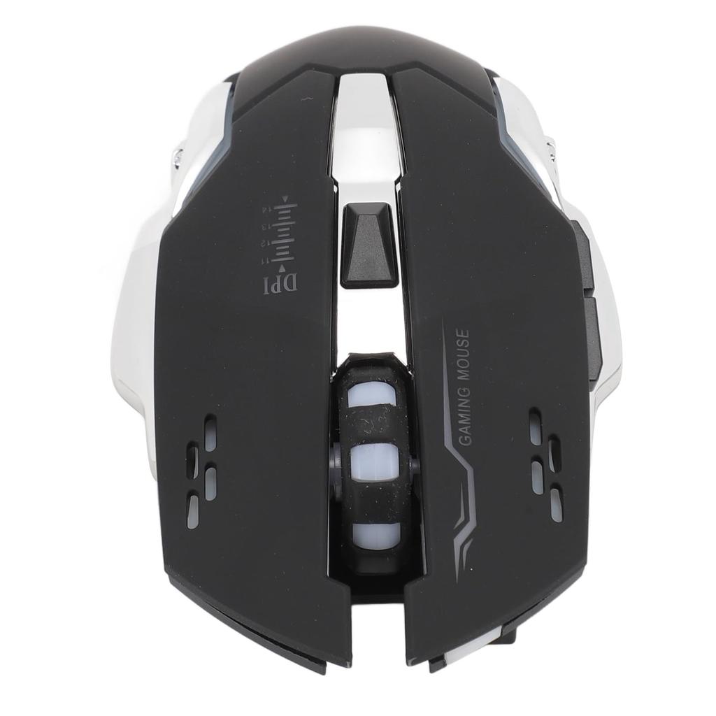 Wireless Bluetooth Mouse, 2.4GHz Rechargeable Silent Mouse with Optical Sensor, Adjustable DPI, Ergonomic Dual-Mode PC Mouse with Breathing Light