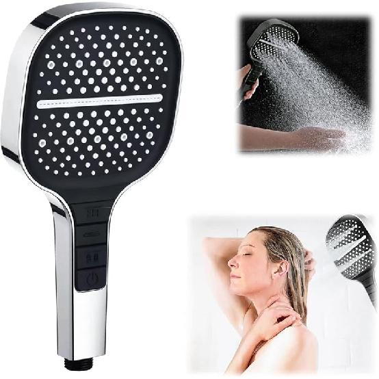 8-Speed Oversized Panel Pressurized Shower Head, Shower Heads With Handheld Spray Combo, High Pressure Water Saving Showerhead with Filter Beads with