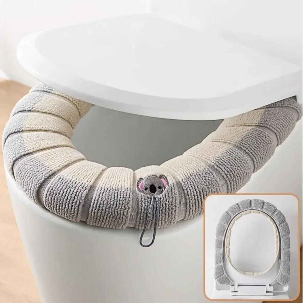 Thickened Toilet Mat Antifreeze Toilet Covers Washable Knitted Mat Gentle Animated Toilet Seat Covers Bathroom Products