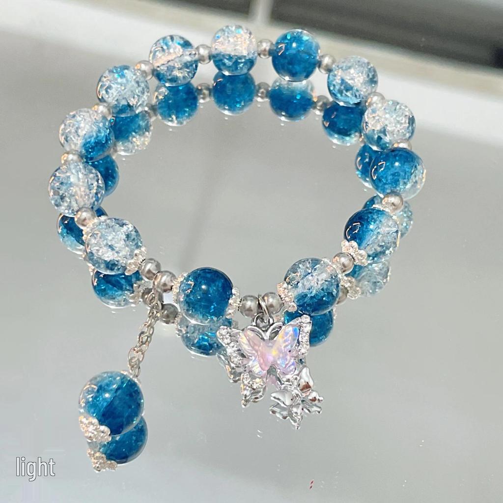 Elegant Crystal Butterfly Beaded Bracelet