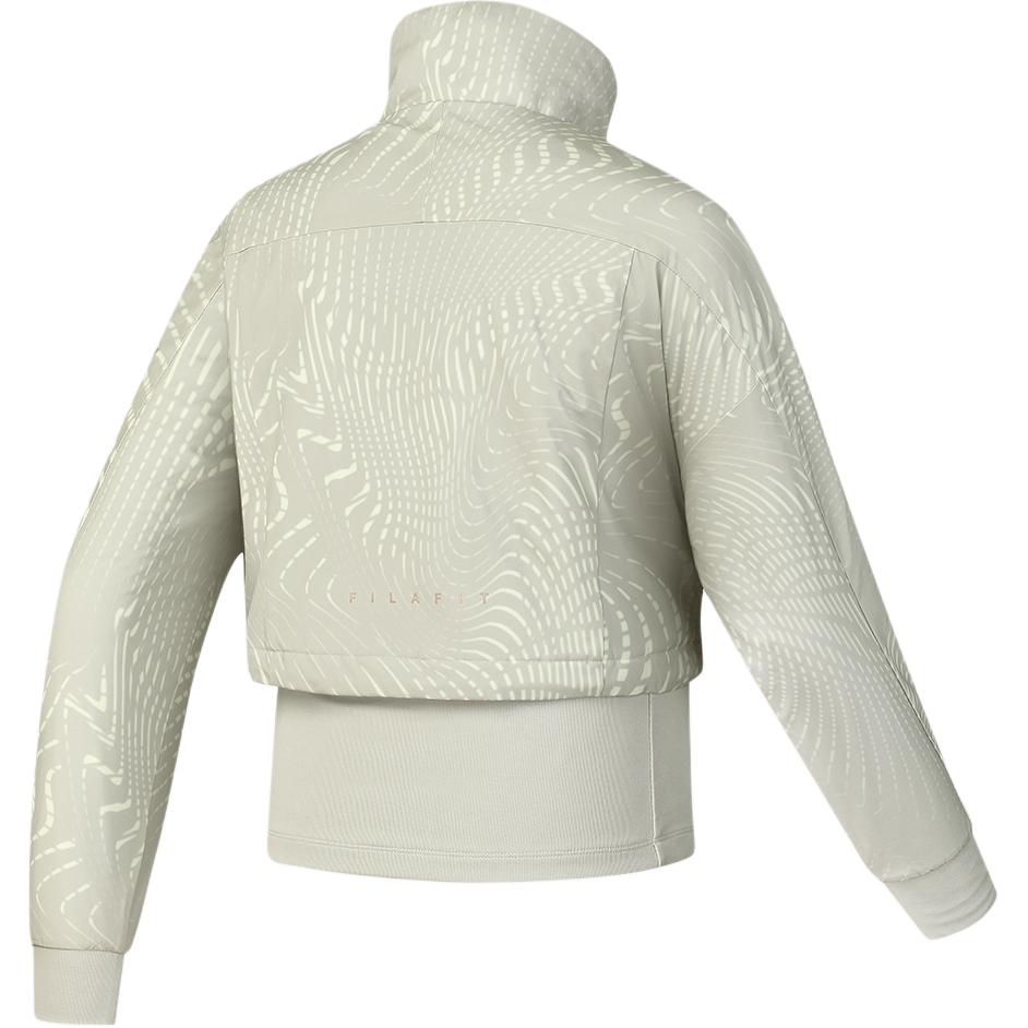 FILA Fitness Logo Loose Fashion Versatile Stand Collar Cotton Jacket Women jackets Light-Green A11W511903F-ZA