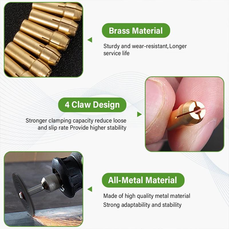 Micro Drill Chucks Electric Motor Shaft Clamp Fixture M8*0.75 Dremel Rotary DIY Tool Accessories Mini JTO Chuck Drills Bit